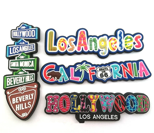 Hollywood Los Angeles California Soft PVC 3D Fridge USA Tourism