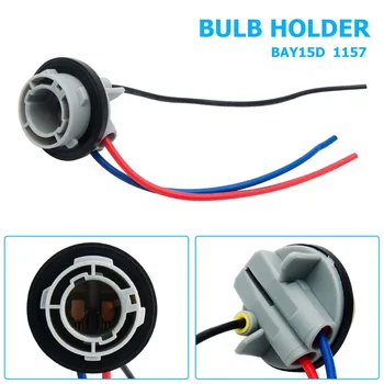 

2pcs BAY15D 1157 Socket Adapter Cable Holder for Car Bulb Tail Stop Light Globe