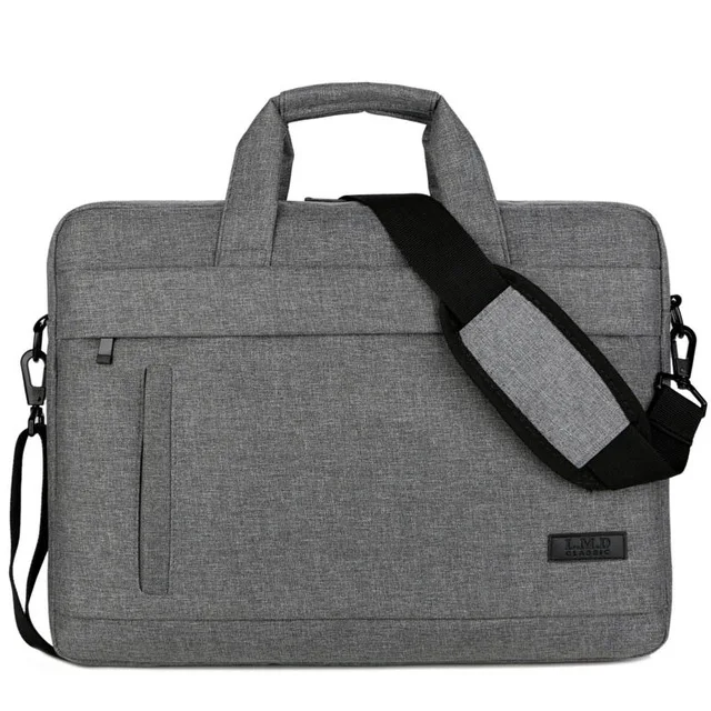 Модная мужская женская универсальная сумка для ноутбука, портативный портфель, сумка через плечо, 3 размера - Цвет: Grey Size 15inch