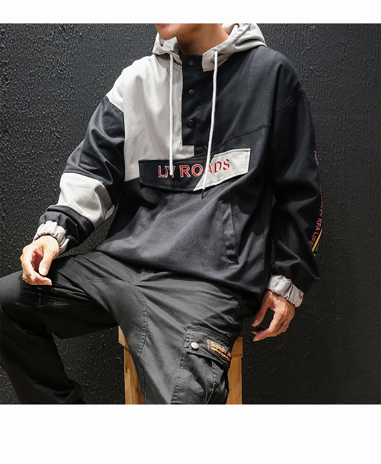 Windbreaker Jacket Men Pullover Hoodie  (24)