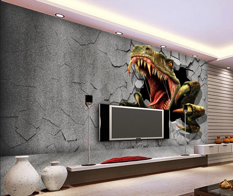 3D Dinosaurus Behang Gepersonaliseerde Custom Muurschilderingen ... 3D Dinosaurus Behang Gepersonaliseerde Custom Muurschilderingen ...