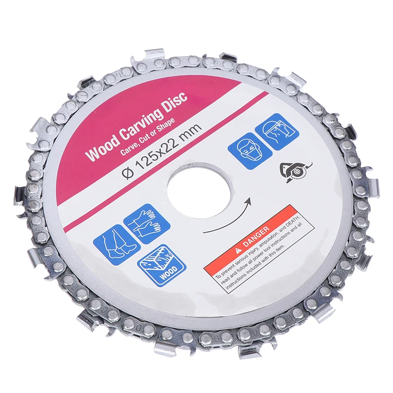 HELTC 1PC Grinder Chain Disc Steel 5Inch Grinder Disc And Chain 14 Tooth Fine Abrasive Cut Chain For Angle Grinder 125x22mm Hot