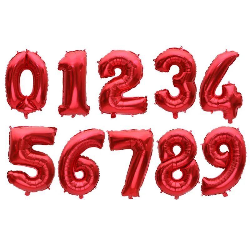 32 дюйма 0-9 цифры красные фольгированные шары цифра воздушные шарики для день рождения вечерние свадебные украшения Воздушные шары события вечерние принадлежности MIDU-0107