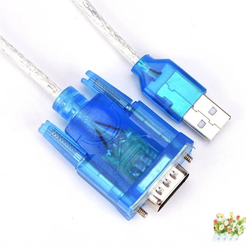 Синий переходник с USB на последовательный порт RS232 9 контактным кабелем