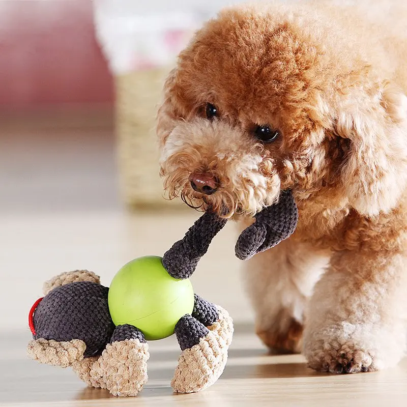 

Cute Pet Dog Toys Plush Chewing Sound Squeak Toy For Small Medium Dog Bite Puppy Interactive Funny Animal Shape Cow Monkey M