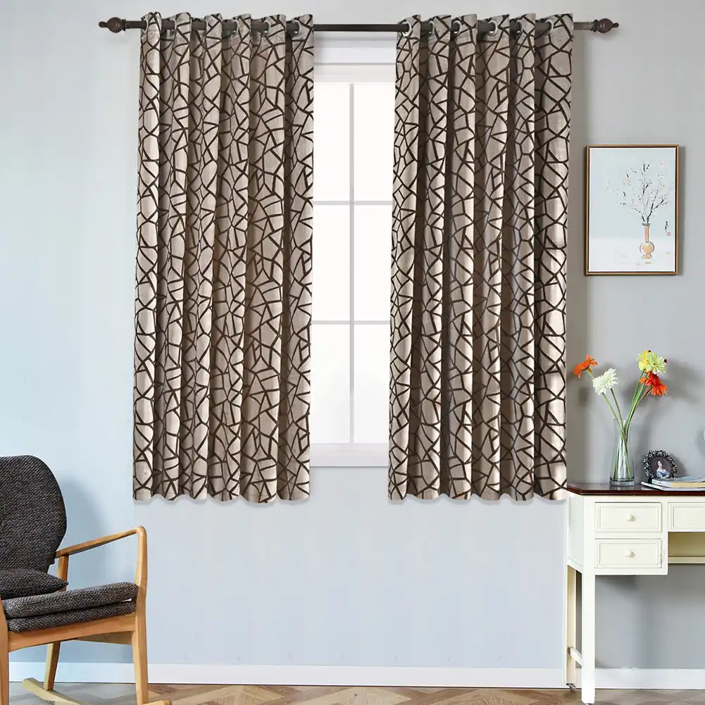 Short Semi Blackout Curtains For Bedroom Window Modern Curtain Ready Made Living Room Kitchen Window Grommet Top Treatments