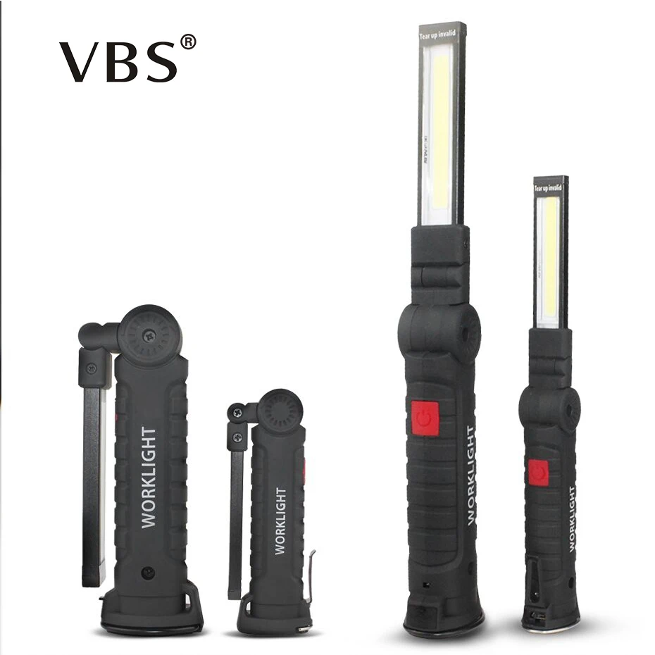

LED Flashlight USB charge Hook Work light Magnetic 5W COB Hanging Portable torch flashlights For Car Repairing outdoor Camping