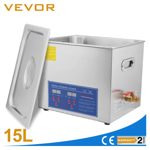 

New Stainless Steel 15 L Liter Industry Heated Ultrasonic Cleaner Heater w/Timer