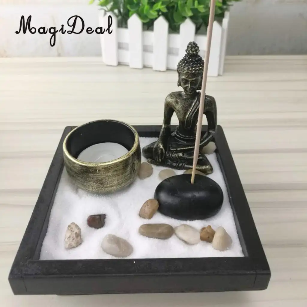 Чайный светильник MagiDeal Zen Sand Garden держатель для буддийских свечей фэн шуй