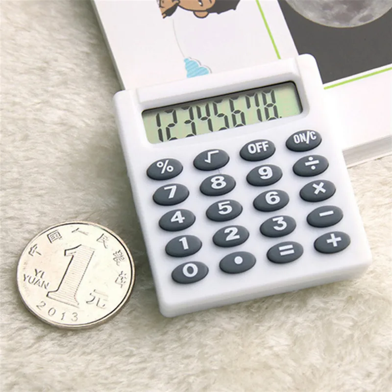 BINFUL New Student Mini Electronic Calculator Personalized Mini Candy Calculating Office Supplies Gift Coin Battery