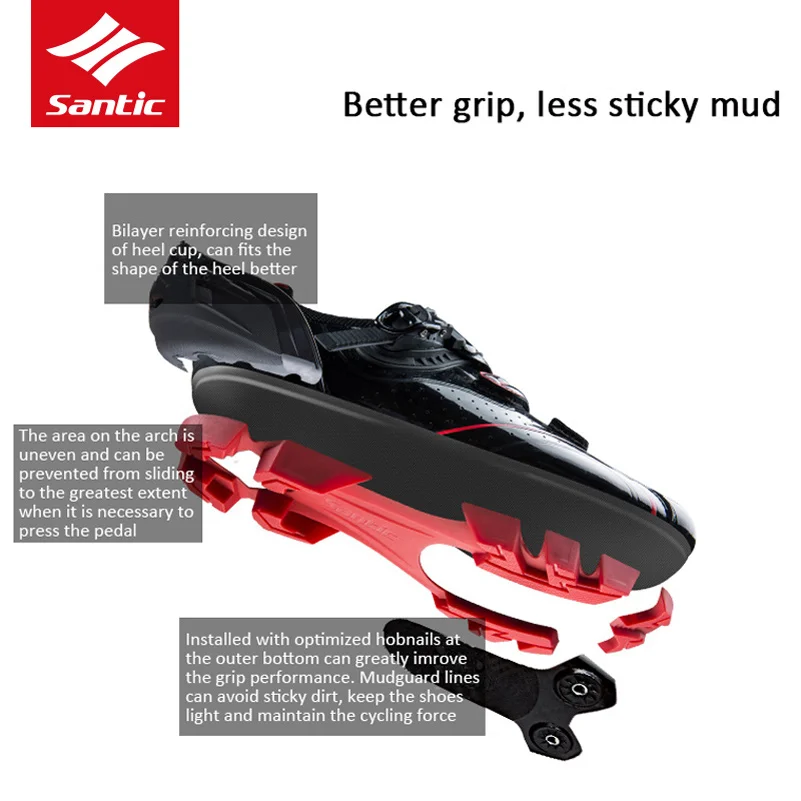 Santic MTB Cycling Shoes Men Pro Racing Mountain Bike Shoes PU & Nylon Breathable Auto-lock Bicycle Zapatillas Ciclismo