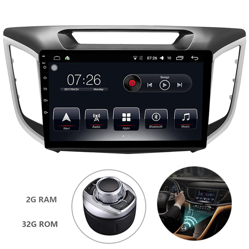 

1 DIN Car GPS DVD Player for Modern IX25 creta 2014-2018 Stereo Android 7.1 Russian Car Navigation Radio Audio Video Player