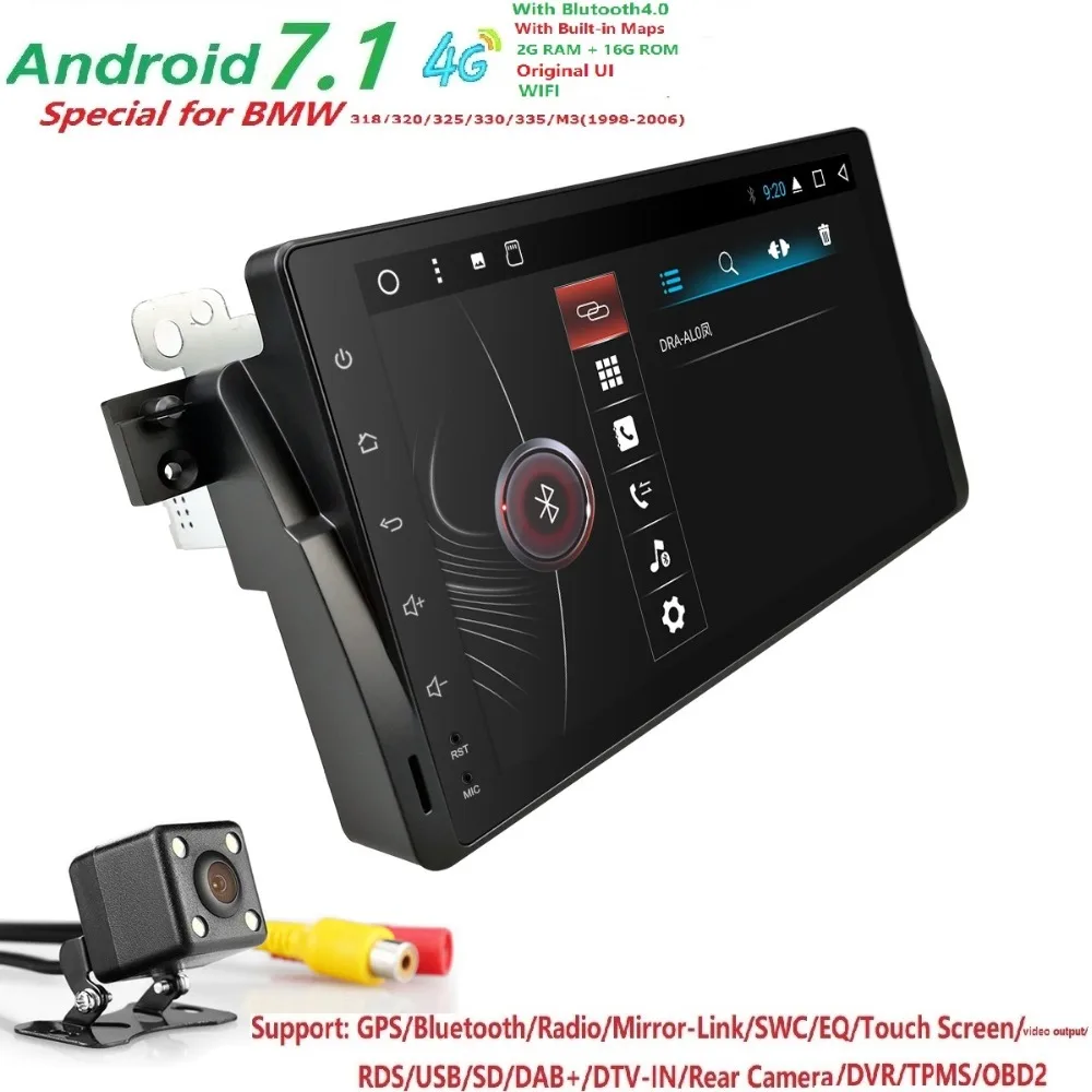 

2G+16G Android9.0 Car Radio multimedia Player GPS Navigation Bluetooth 4GWiFi 1din Autoradio Stereo Audio For BMW M3 E46 DAB+CAM