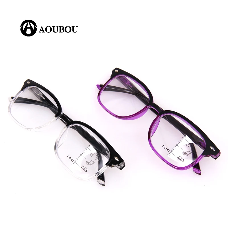 Cena AOUBOU wysokiej jakości Unisex progresywne soczewki wieloogniskowe okulary do czytania mężczyźni kobiety prezbiopia nadwzroczność okulary dwuogniskowe A010