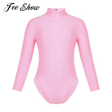 Детские балетные и гимнастические трико с длинным рукавом и вырезом сзади для девочек, Одежда для танцев