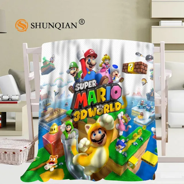 Buy Custom big size Super Mario Blankets for beds