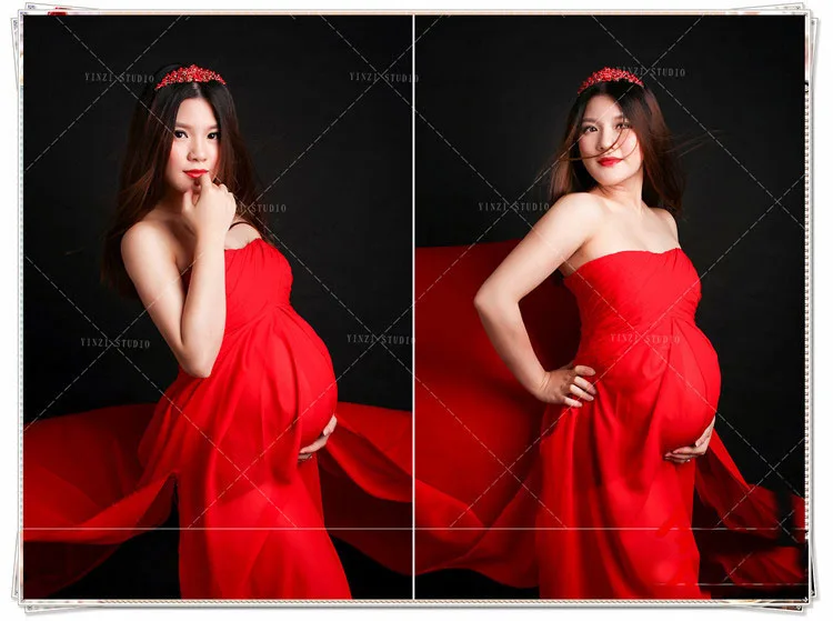  Women Summer Maternity Photography Dress Clothing for Pregnant One Size Pregnancy Photography Shoot Props Gown Clothes