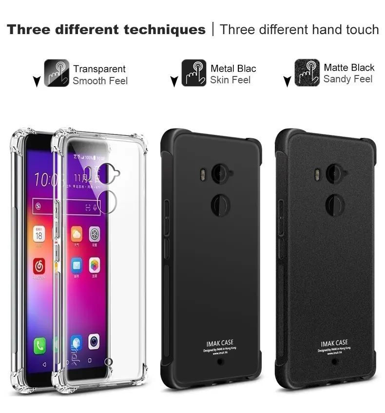 Original iMAK Airbag Super-slim Soft Phone cases for HTC U11 Plus Bumper case +Soft protective Film For Case |
