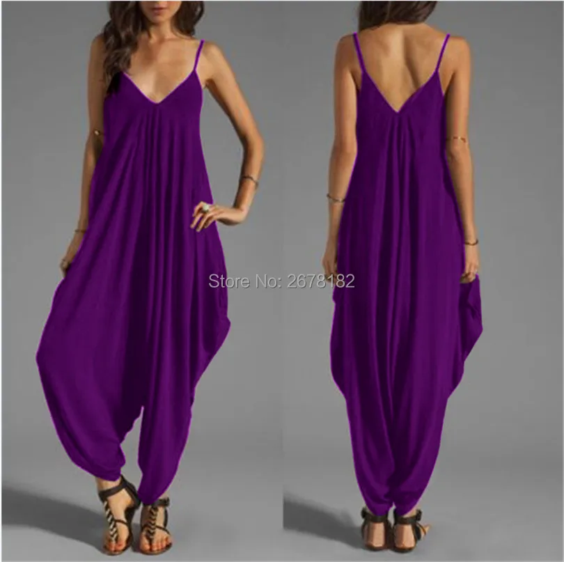 

New Fashion Sleeveless Sexy Jumpsuit Women V-Neck Camis Casual Loose Playsuits Women Fashionable Elegant Backless Halen Pants