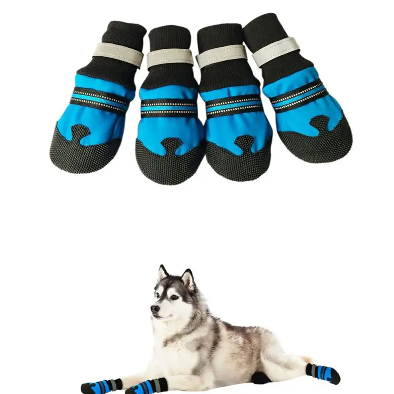 Pets Dog Winter Outdoor Snow Boot Shoes Paw Protector Waterproof Reflective Anti Slip Pet Shoe