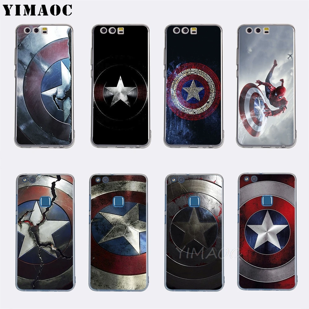

YIMAOC Captain America Soft TPU Case Cover for Huawei P 8 9 10 20 Lite 2015 2016 2017 P 20 Pro P smart 2019 Case