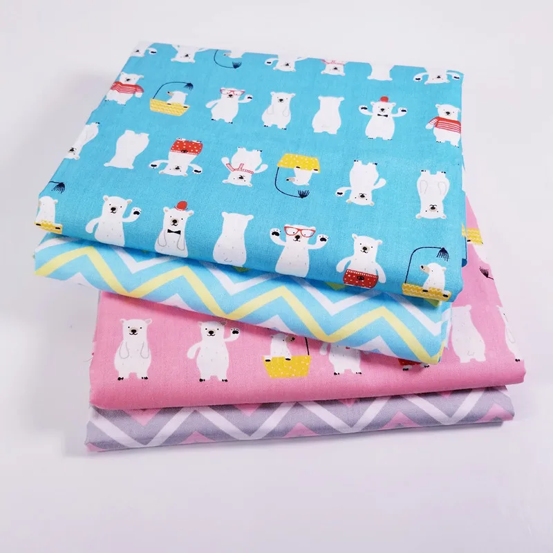 

DIY Sewing Twill Fabric Multi Pattern Printing Fabric Cloth for Home Textile Material Quilting Patchwork Optional 50x40cm 4pcs