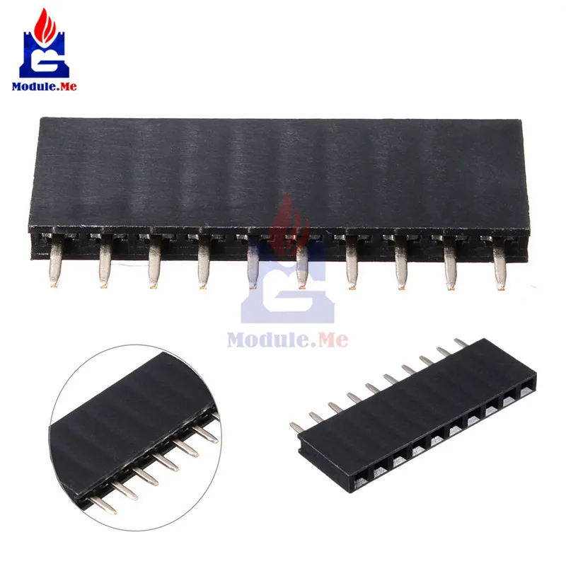 

10PCS/Lot 10 Pin Single Row 10 Pins PCB Socket Female Header 2.54MM