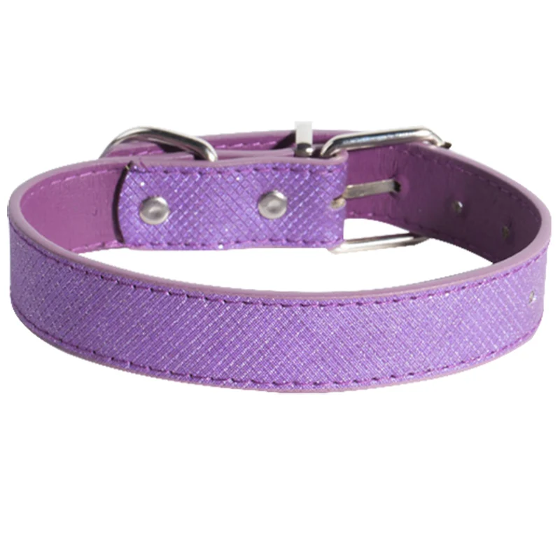 Мода 8 Цвета Регулируемый искусственная кожа Pet ошейник для щенок Кошка Чихуахуа маленькая собака шейный ремень Размеры XS S M L домашних животных - Цвет: Purple