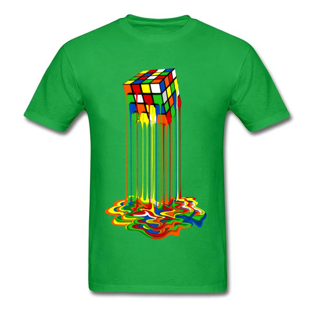 Rainbow Abstraction melted rubix cube_green