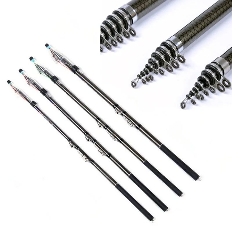 

Exclusive Quality Carbon Fiber Rock Fishing Rod Ultralight Telescopic Fishing Pole 2.7/3.6/4.5/5.4M Fishing Tackle FA-306