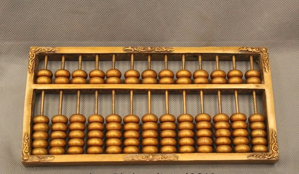 Copper Brass craft 9 China Chinese Folk Bronze Old Feng Shui ancient font b calculator b
