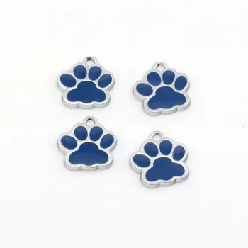 

Wholesale 80Pcs Zinc Alloy Blue Enamel DOG PAW Charm Pendant 18x16mm ZH6173
