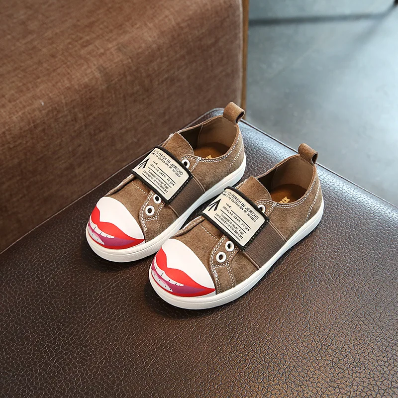 

2017 Autumn New Children Shoes Korean Kids Girls Casual Board Shoes Boys Creative HOOK&LOOP Leather Shoes KS170