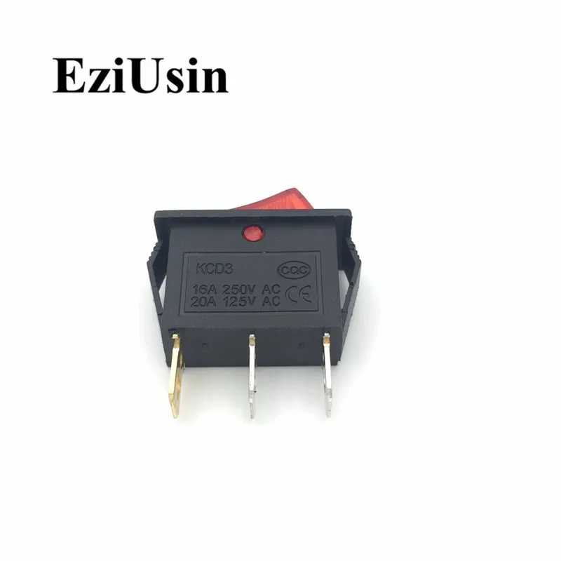 1 шт. ВКЛ ВЫКЛ KCD3 101N 3pin Зеленый Красный светильник автомобильный кулисный