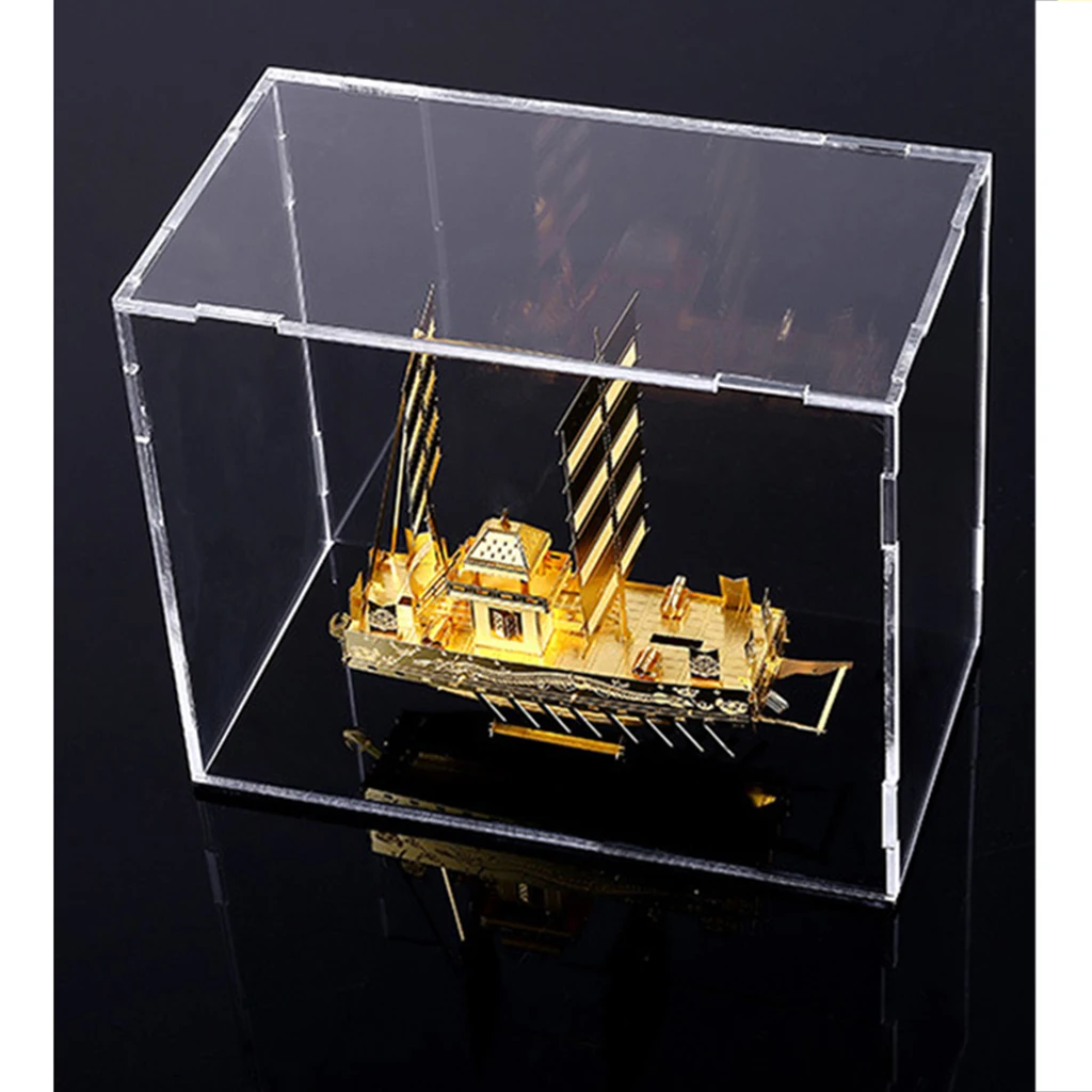 MagiDeal Clear Acrylic Display Box Dustproof Show Case with Black Base for Car Model Anime Figures