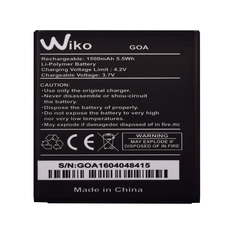 Оригинальный SIYAA мобильный телефон Батарея GOA для Wiko 1500 мАч высокой Ёмкость