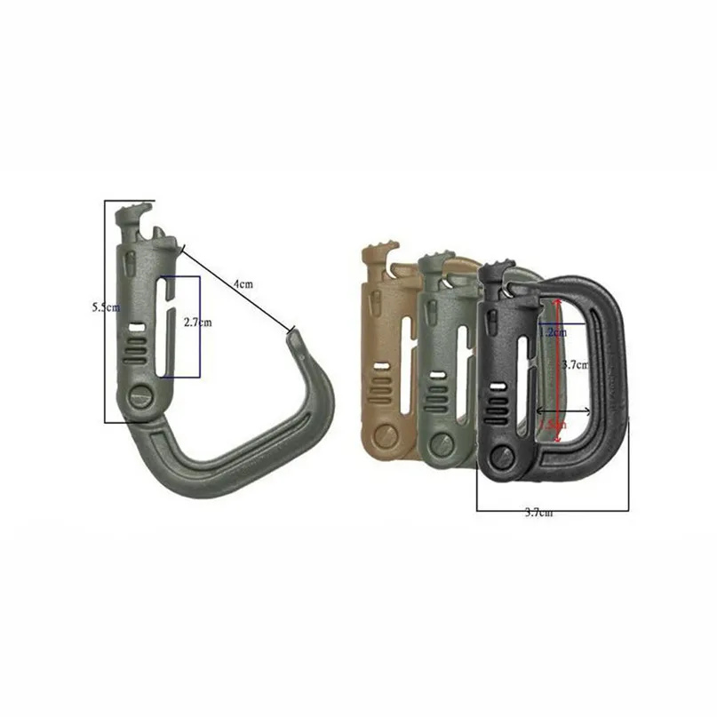 Multipurpose Keychain Carabiner D-Ring Locking Hanging Hook Tactical Link Snap Keychain for Outdoor Camping Hiking #25J (3)