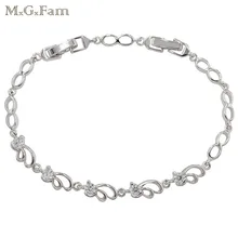 MxGxFam браслеты для красоты для молодой леди AAA+ кубический Ziron модные ювелирные изделия 20 см белого золота цвет OL стиль