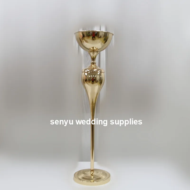 New Style Wedding Centerpiece Gold Metal Vase Metal Wedding Flower Stands For Sale Senyu0528