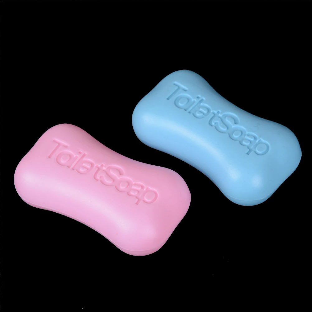 

2Pcs Mini Simulation Soap Dollhouse Miniature Dollhouse Bathroom Accessories Baby Toys Gift Blue+Pink 8cm Lovely Bath Accessorie
