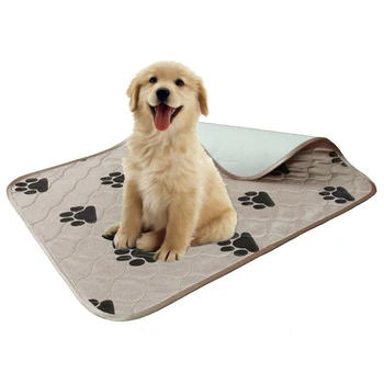 

Waterproof Reusable Dog Pee Pad Washable Puppy Training Pad Pet Training Floor Mat Light brown 80*90cm