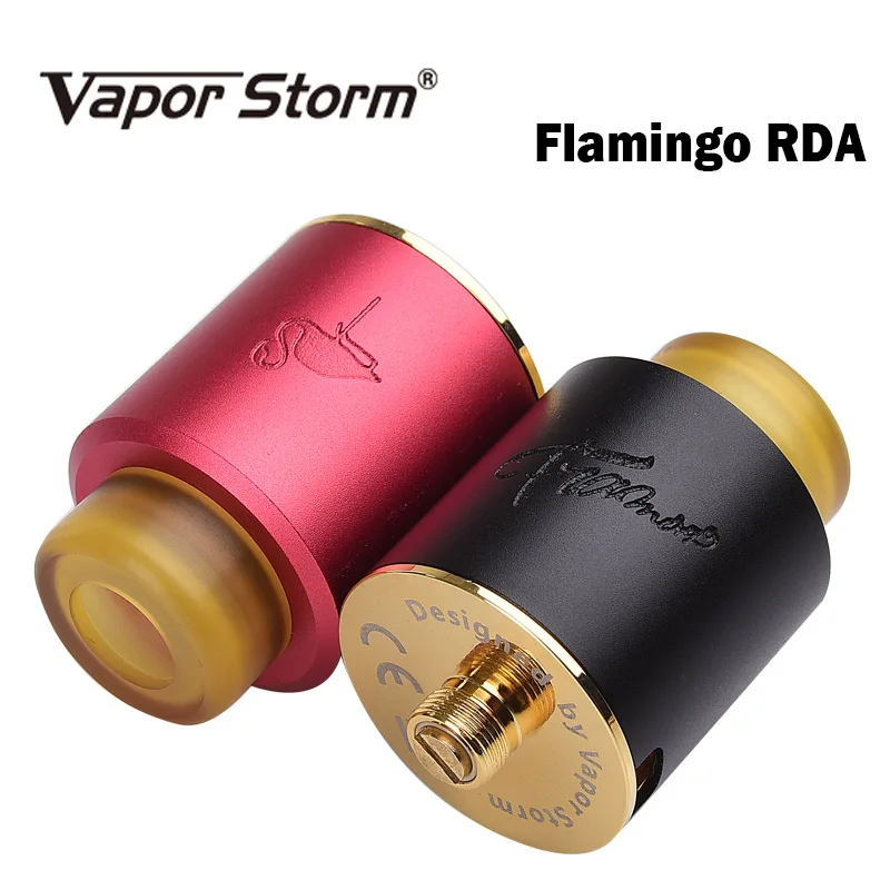 

Vapor Storm Flamingo RDA Atomizer 24mm Dual Coil Flamingo 2mL 510 Thread Rda Rebuildable DIY Coil Electronic Cigarette Atomizers