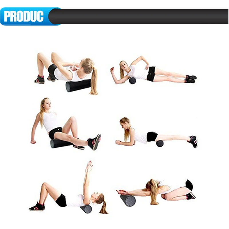 Черные Блоки для йоги, гимнастический ролик из пены, колонка для йоги, гироскутер для мышц, тренировочный вал, массажный ролик, оборудование для фитнеса