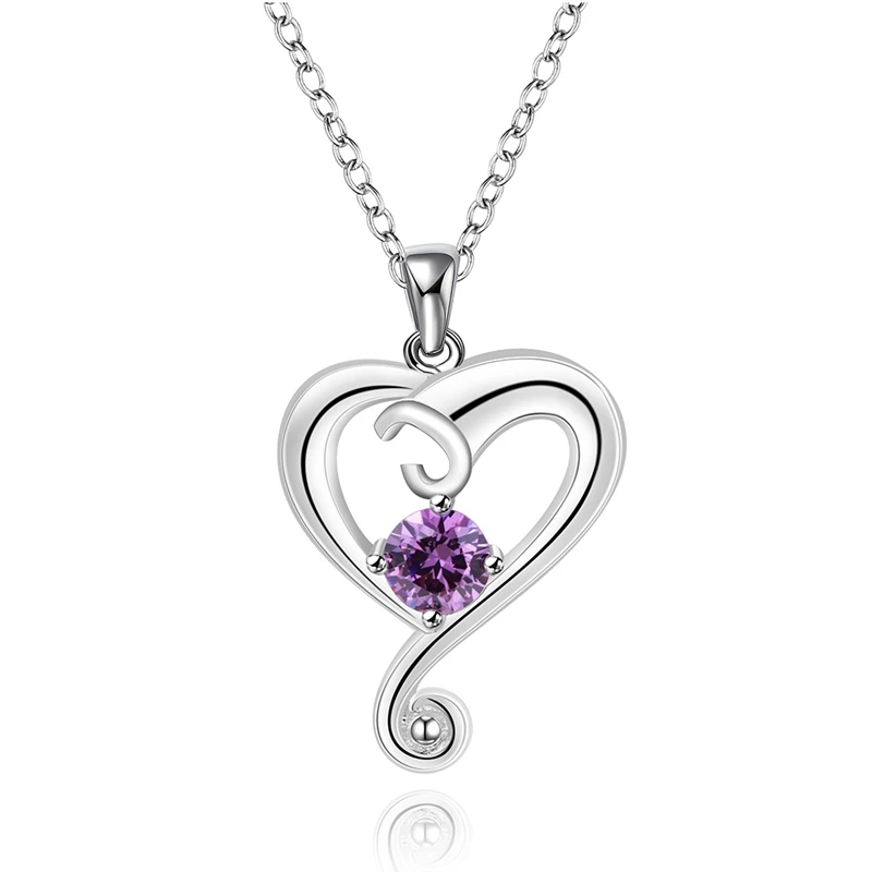 

wholesale fine 925 sterling silver necklace fashion jewelry chain rhinestone heart necklaces & pendants women men collar SN602