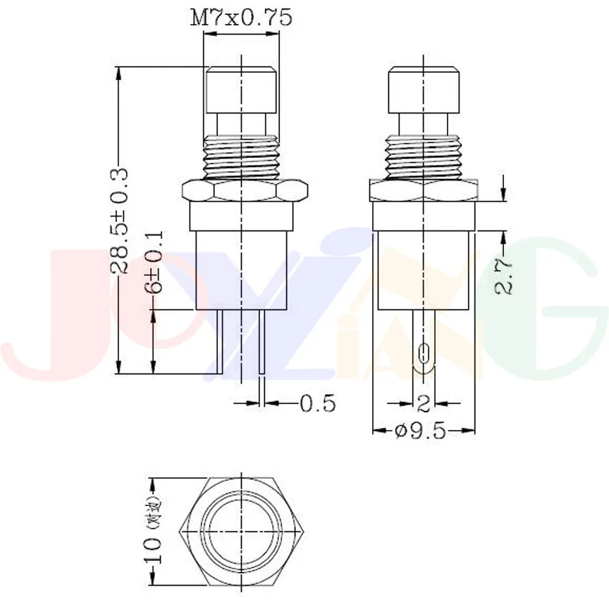 PB05A PBS 110 золотое покрытие 2 фута черная головка самоблокирующийся переключатель с