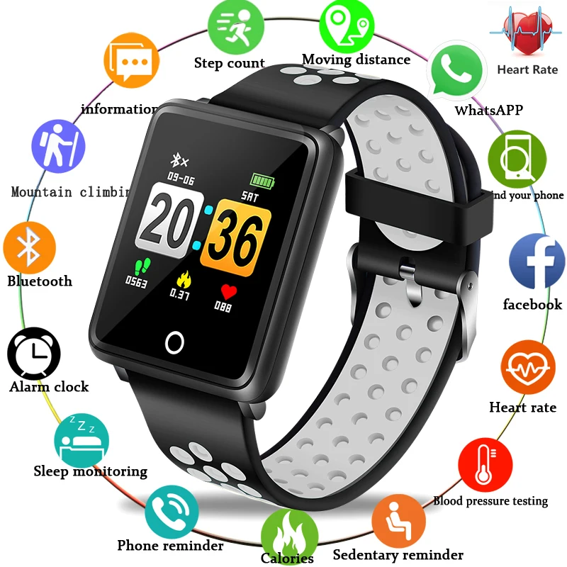 

LIGE New Smart Watch Men Heart Rate Blood Pressure Monitor Fitness Tracker Fashion Smart Watch Pedometer Waterproof Sports Watch