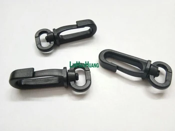 

30pcs/lot 13mm black POM plastic spring snap clip hooks carabiner paracord strap hooks rotary hooks swivel snap hook 2017022202