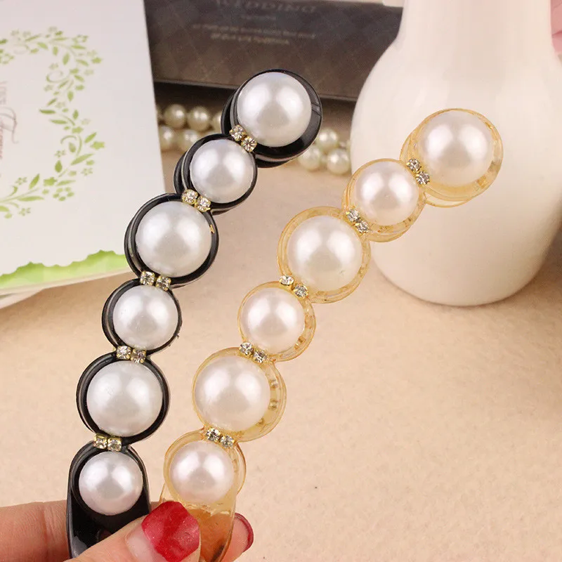 New 1Pc Simulated Pearls Hairpins Hair Clips Jewelry Banana Clips Headwear Accessories Women Hairgrips Girl Ponytail Barrettes