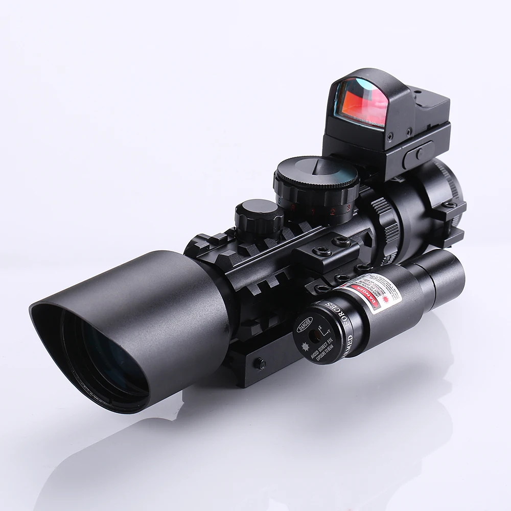 

Hunting Riflescopes Tactical Red&Green Laser Holographic Reflex Micro 3 MOA Dual Illuminated Dot Sight Airsoft 40mm Rails Mount