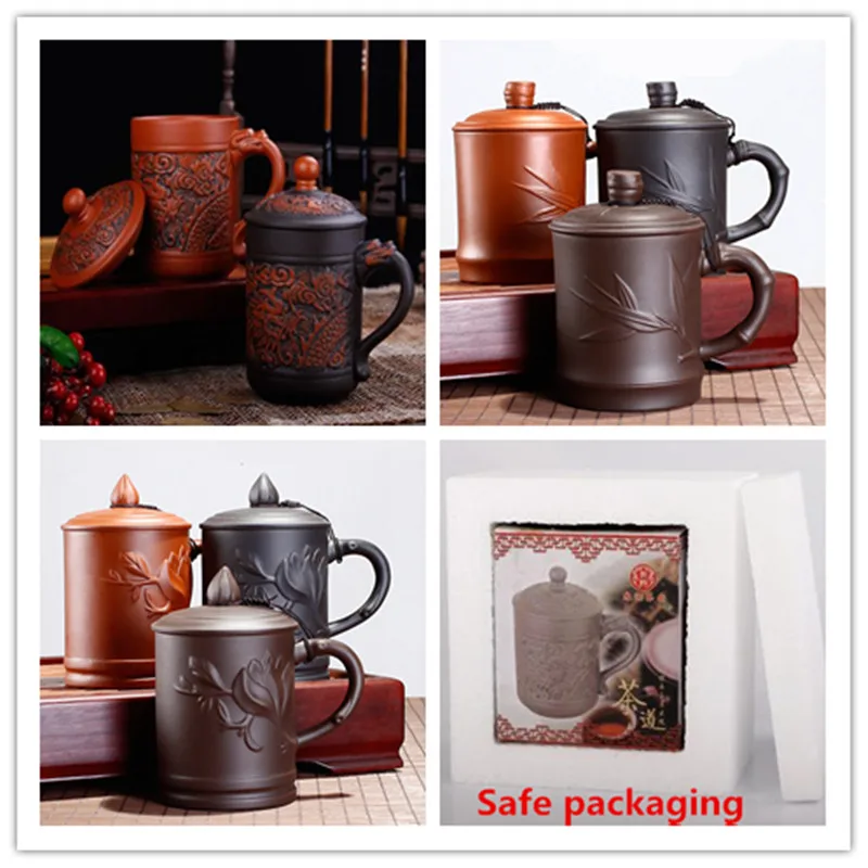 

2019 Hot Sale 420ml Yixing Zisha Cup Kung Fu Tea Sets with Covered Home Tea Mugs Creative Ceramic Office Coffee Cup